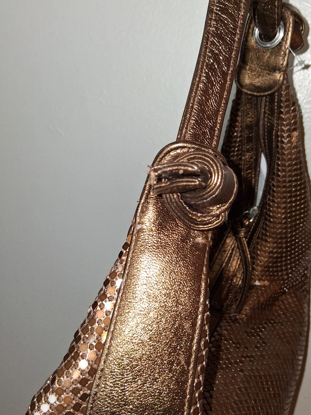 Metallic Brown Sequin Hobo Bag